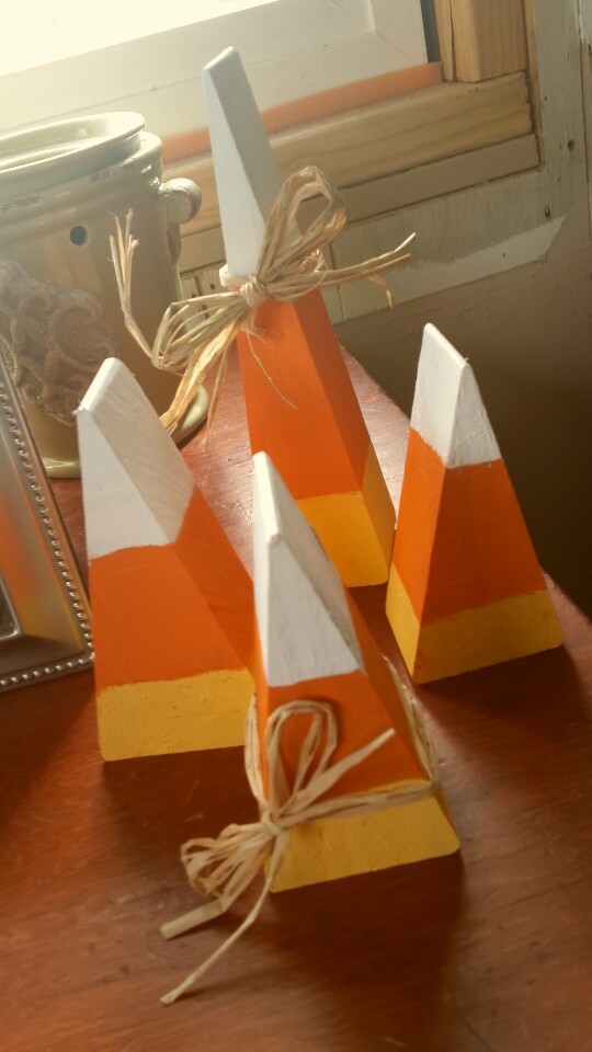 wooden candy corn decorations tutorial