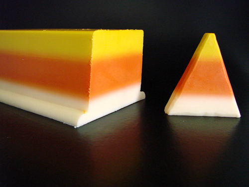 Candy corn soap tutorial