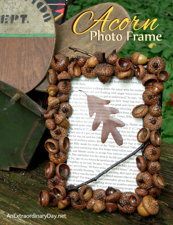 acorn cap picture frame tutorial