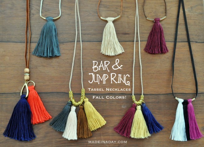 fall colors tassel and bar necklace tutorial