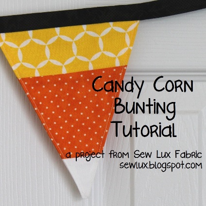 Candy corn halloween fabric bunting tutorial