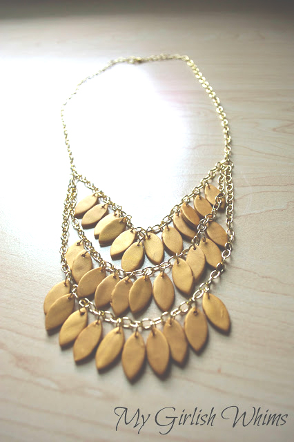 Polymer clay leaf statement necklace for fall