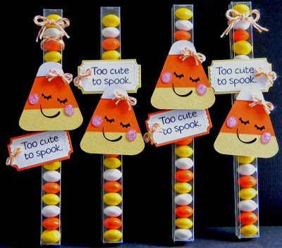 Candy corn themed candy favor tutorial