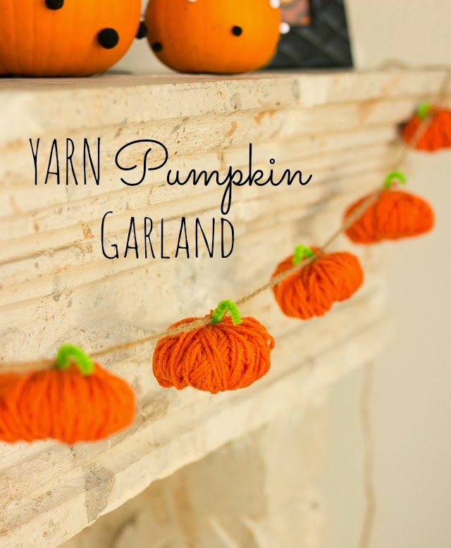 orange yarn pumpkin garland