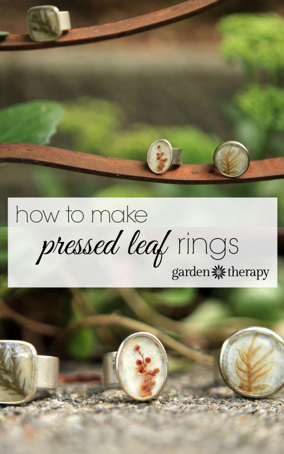 Preserved pressed leaf and flower ring tutorial 