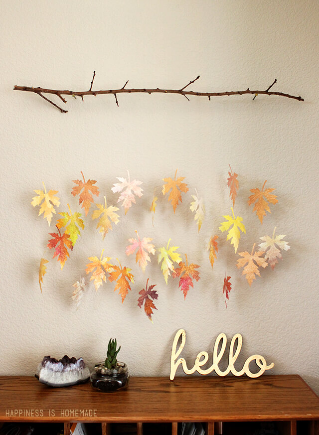 watercolor paper fall leaf garland