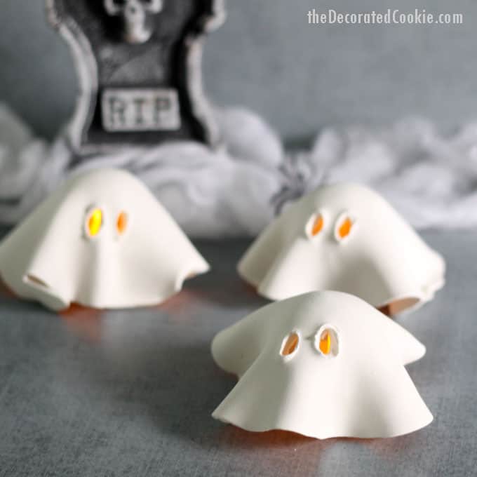 Air dry clay votive ghosts