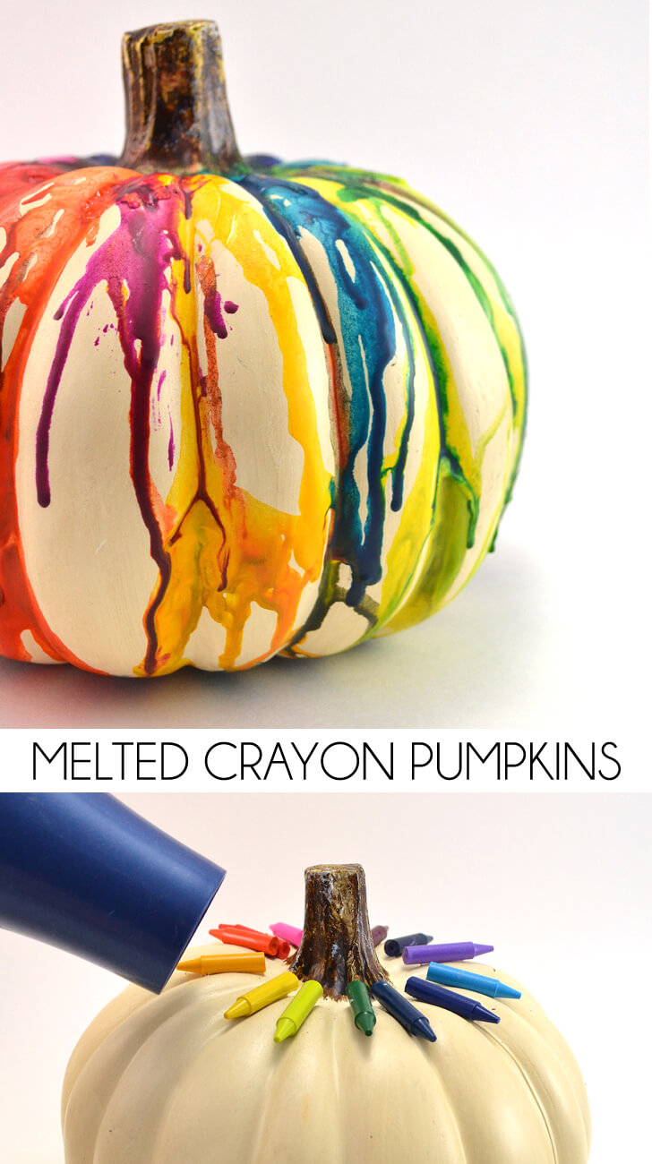melted crayon pumpkin