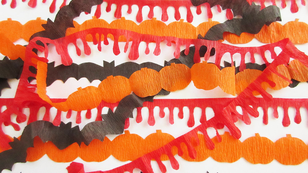 crepe paper halloween garland