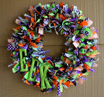 Halloween ribbon wreath tutorial