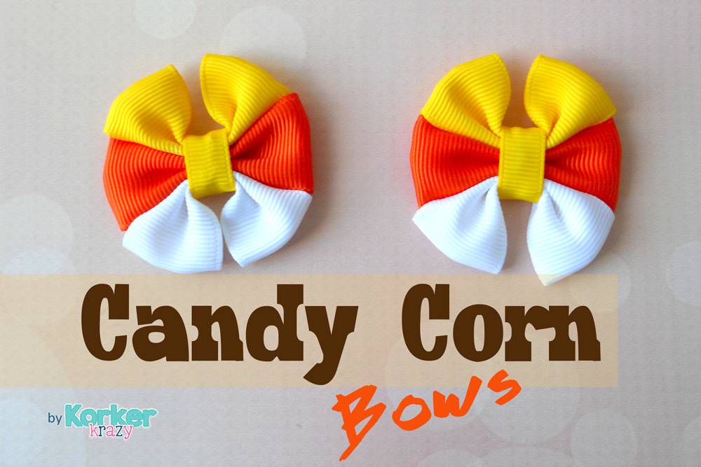 candy corn hair bows