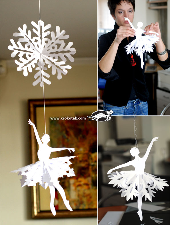 paper snowflake ballerina cutout tutorial