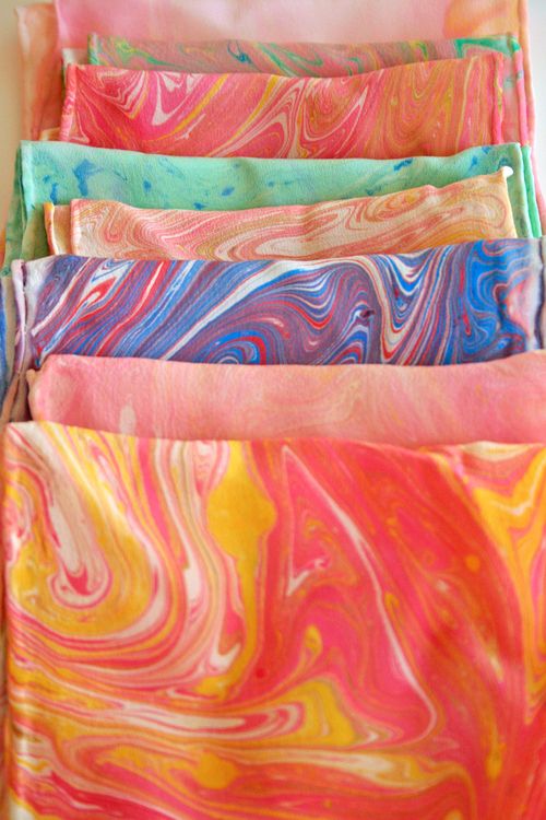 marbleized silk scarves tutorial
