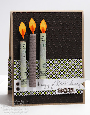 DIY birthday card with cash candles