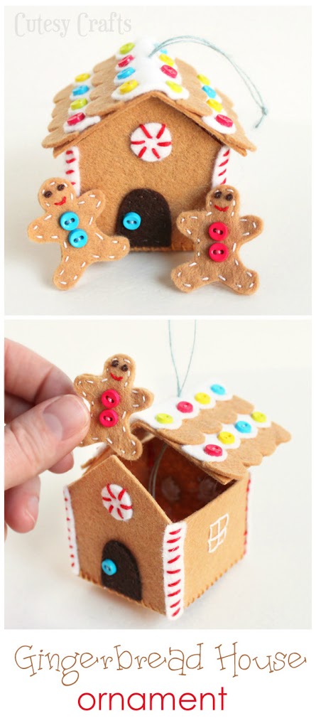 felt gingerbread house ornament tutorial