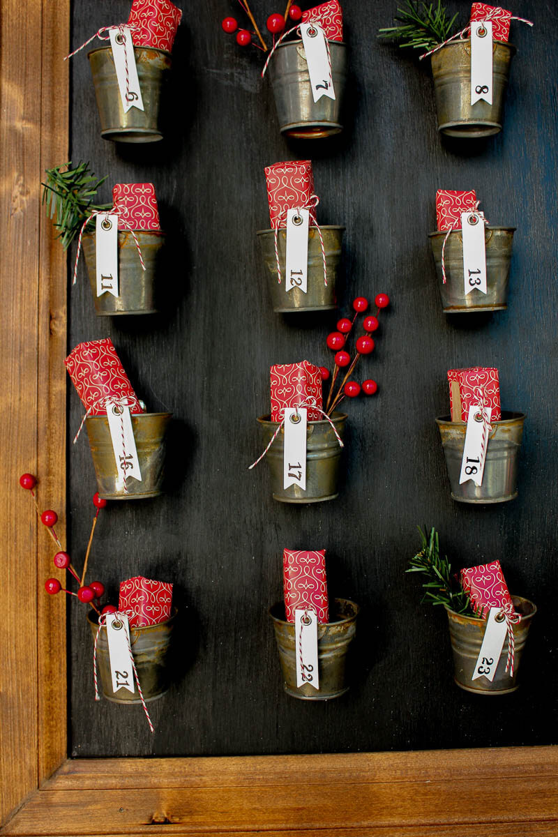 pottery barn style DIY advent calendar tutorial