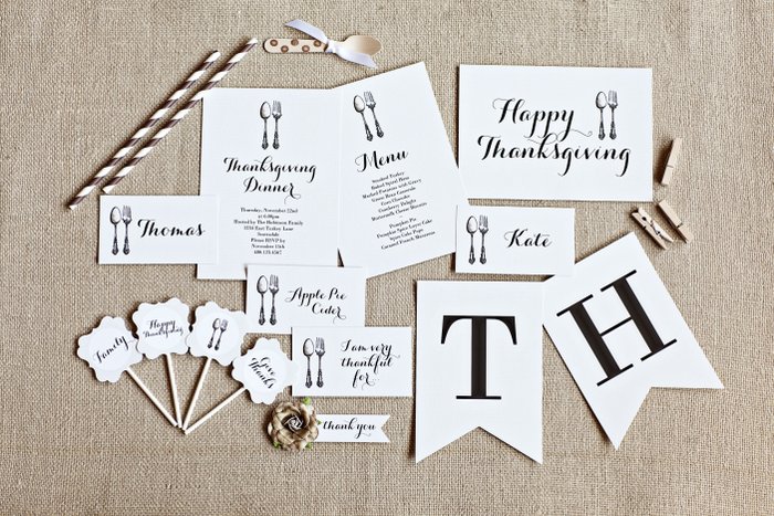 Free Thanksgiving printables set