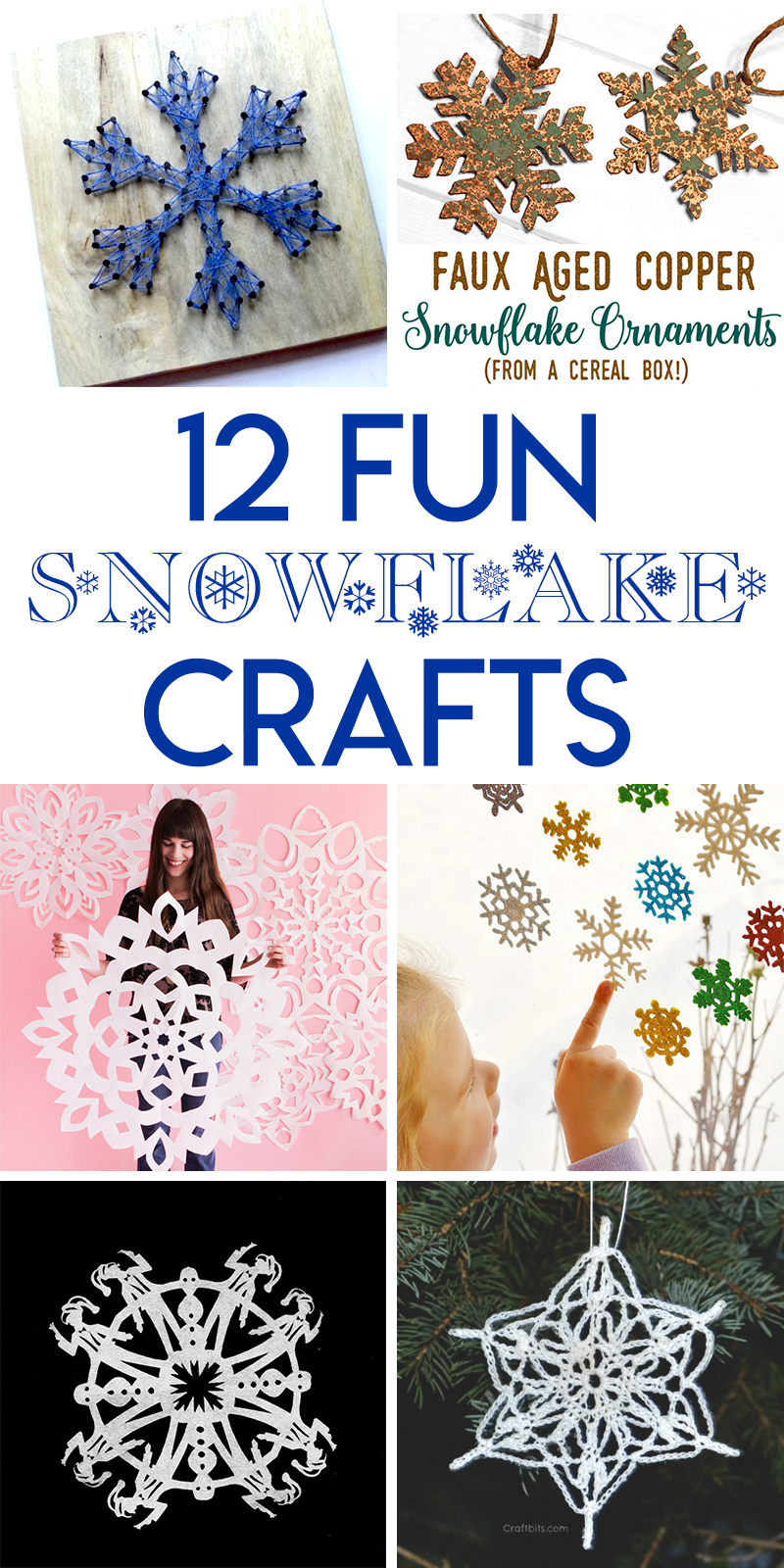 12 fun winter snowflake themed crafts for the holidays