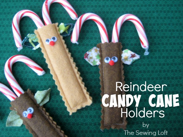 Felt reindeer candy cane holder tutorial