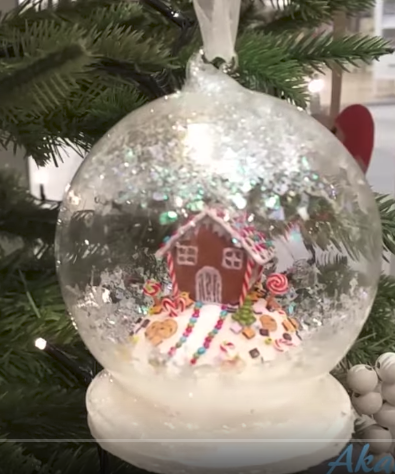 miniature gingerbread house snow globe ornament tutorial
