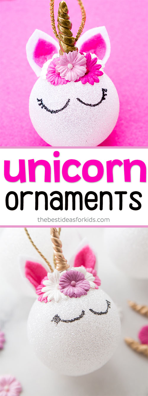 Charming, easy Unicorn Christmas ornament ball.