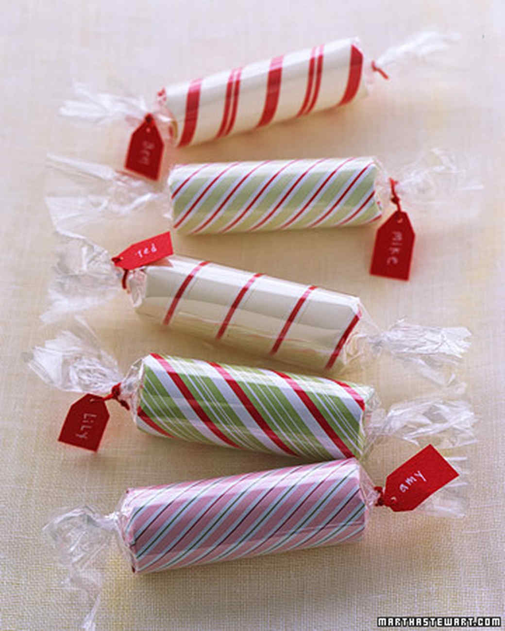 rolls of coins wrapped like candy for stocking stuffers