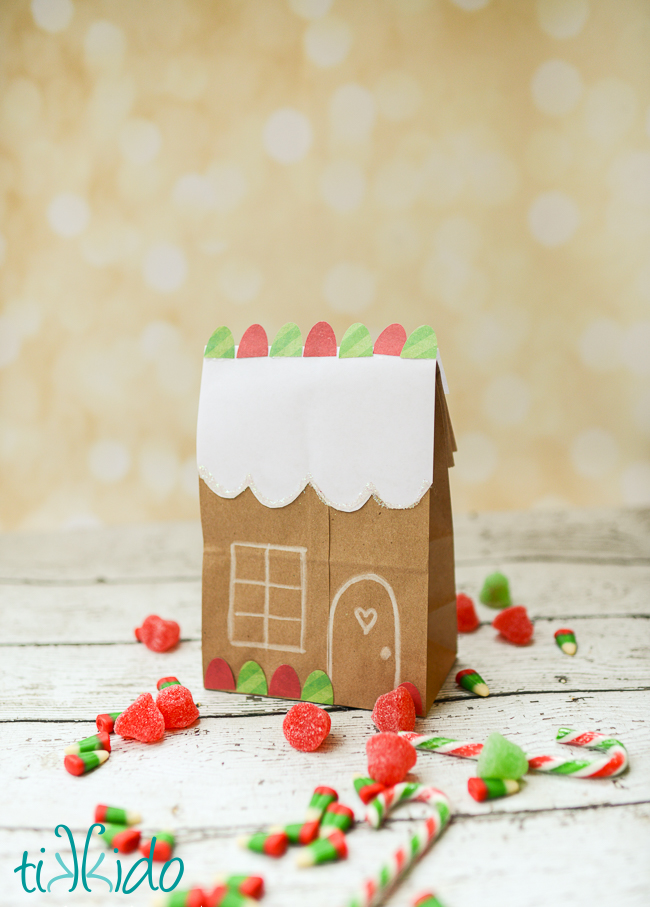 gingerbread house brown paper bag tutorial