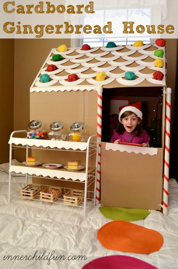 life sized cardboard gingerbread house tutorial