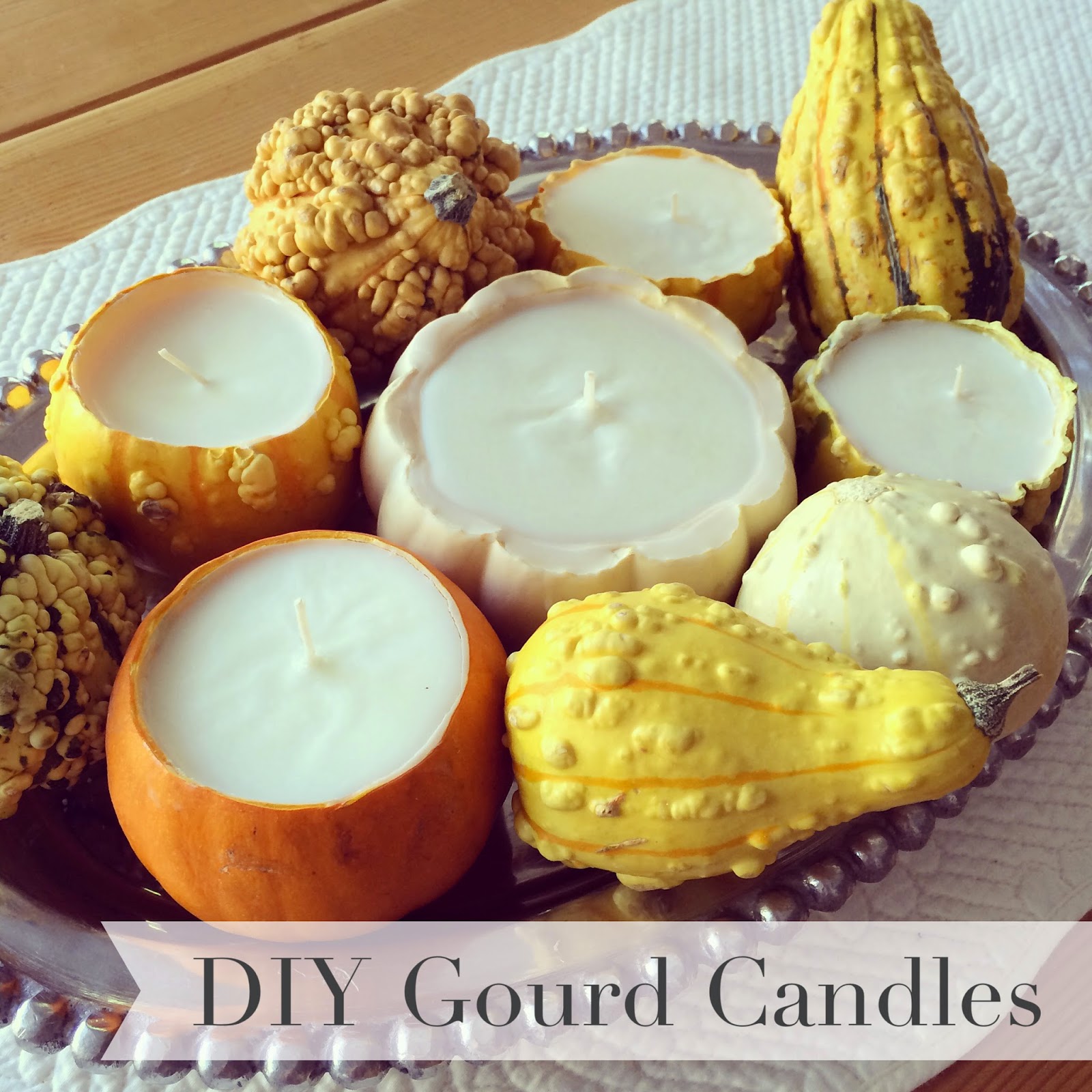 DIY gourd candles centerpiece tutorial