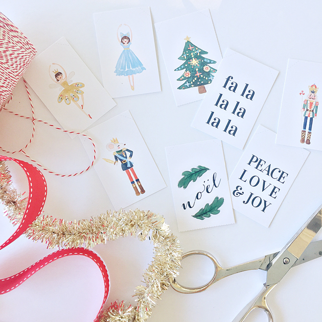 free printable nutcracker ballet themed gift tags