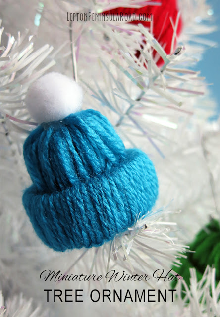 winter hat Christmas ornament made from yarn