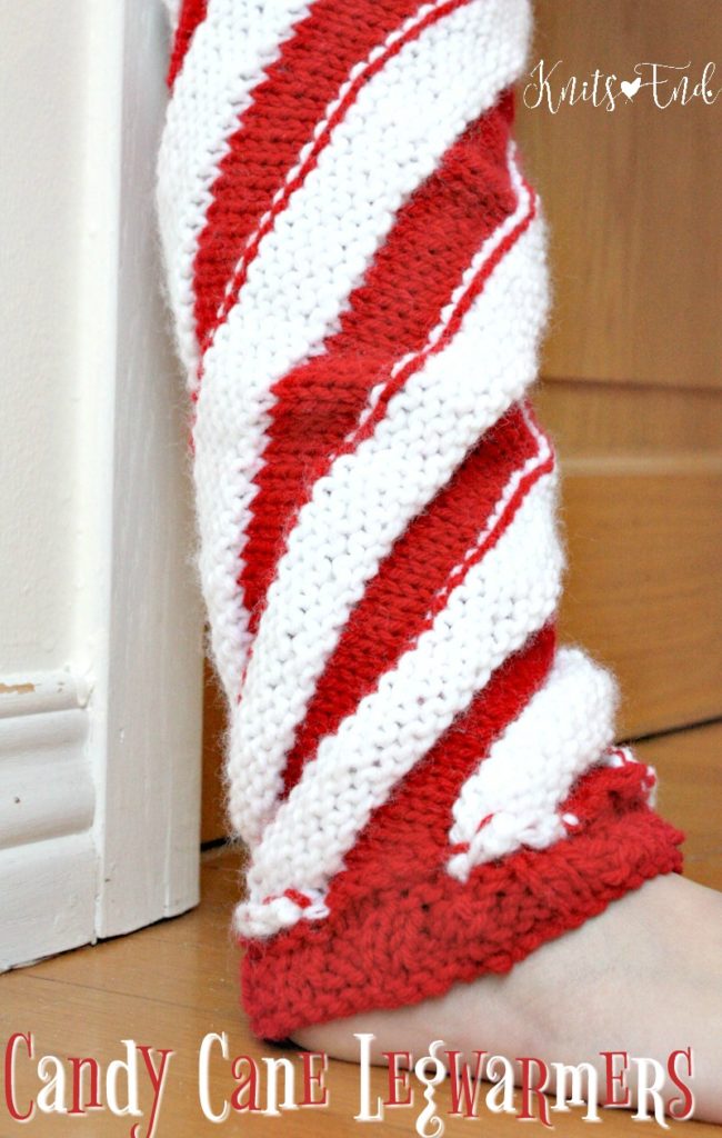 Candy Cane knit legwarmers pattern