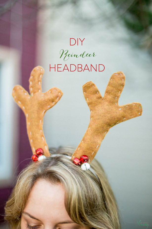 DIY reindeer antler headband tutorial for Christmas