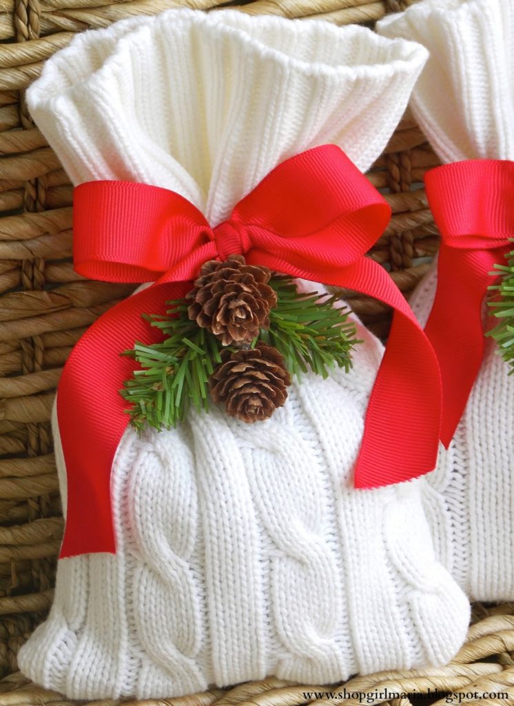recycled sweater gift sacks