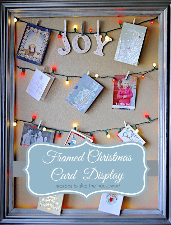 Framed light up Christmas card display