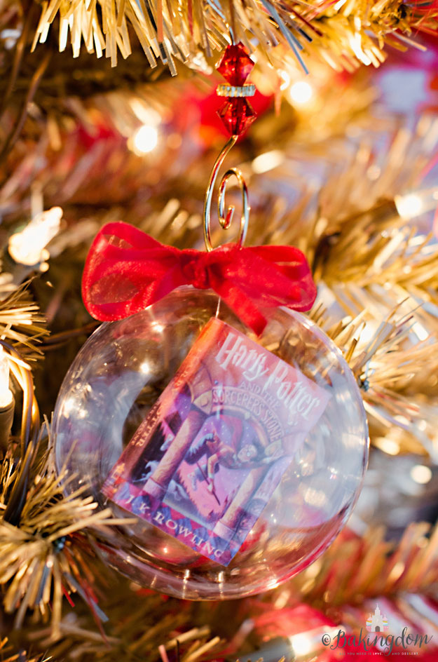 Harry Potter Book in a Glass Christmas Ornament tutorial