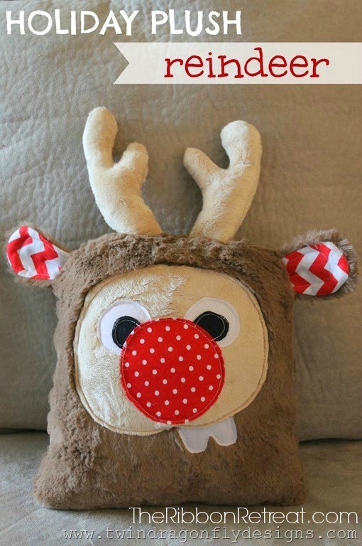 plush rudolph reindeer pillow tutorial