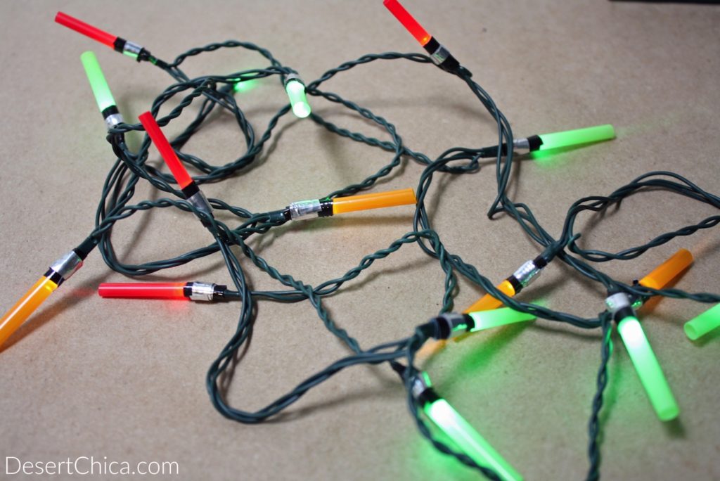 DIY Star Wars lightsaber Christmas lights