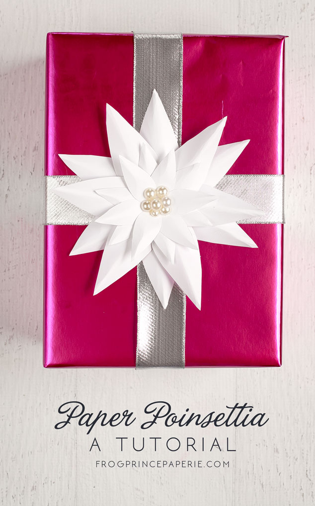 paper poinsettia gift wrapping tutorial