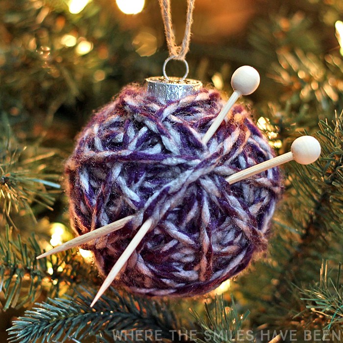 yarn ball christmas ornament tutorial