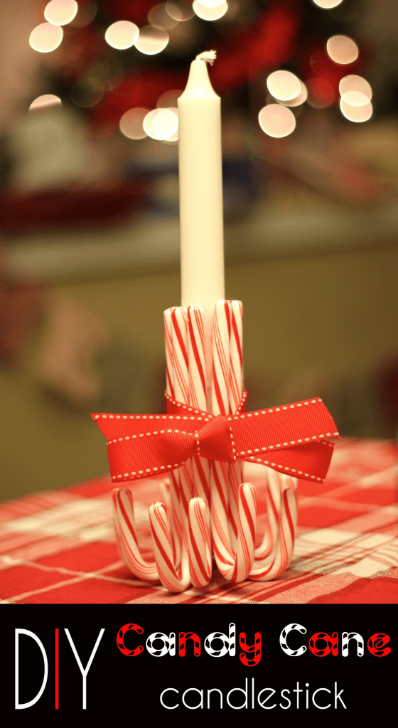 Candy cane candle holder for Christmas