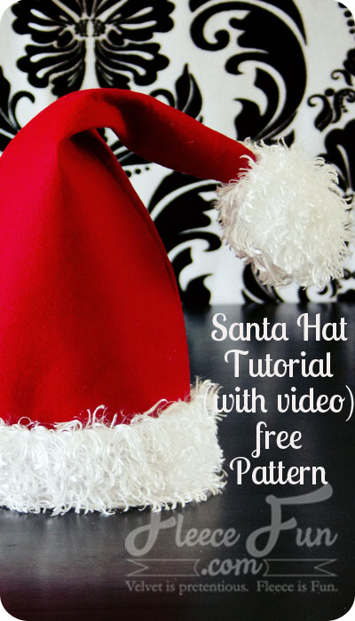 santa hat tutorial and free printable pattern