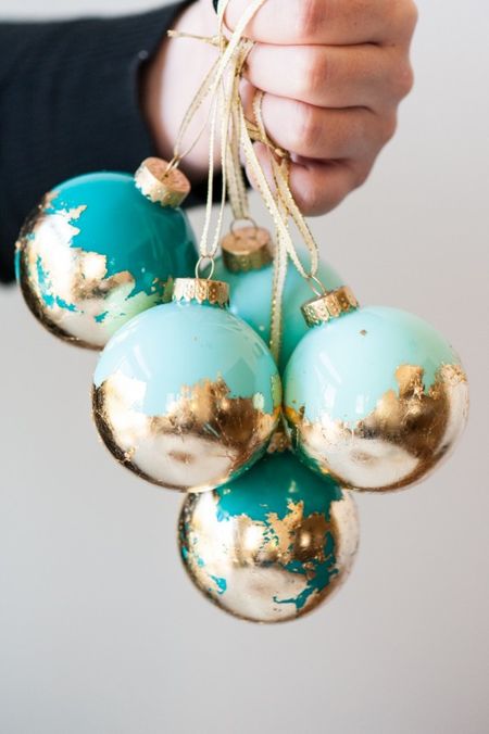 gilded modern Christmas ornament tutorial