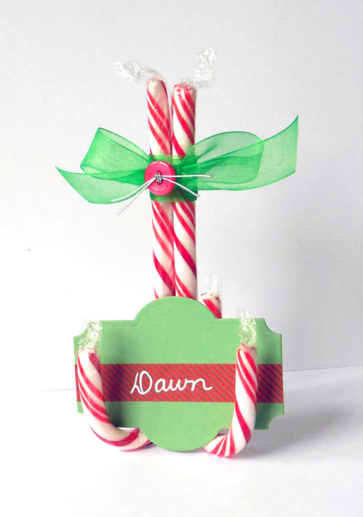 Glue Dots candy cane place card holder tutorial