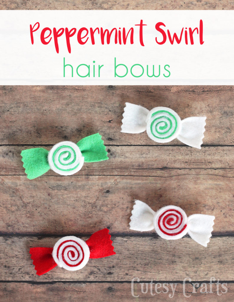 Felt peppermint candy hair bow tutorial