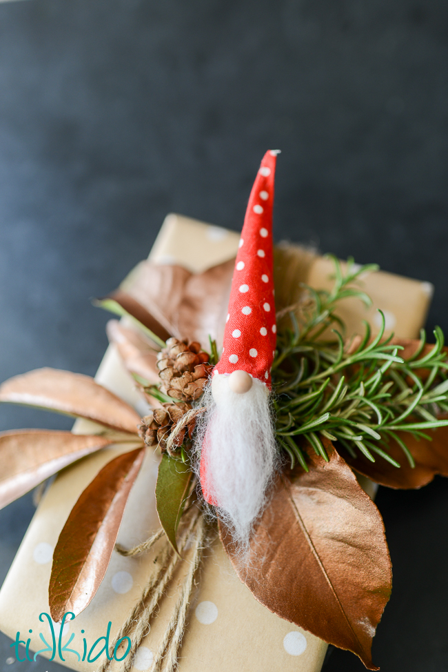 Tomte Christmas gift topper or ornament tutorial