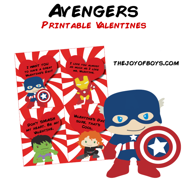avengers free printable superhero valentines