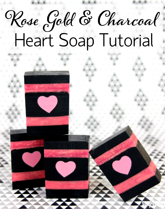 charcoal and rose valentine's day soap tutorial