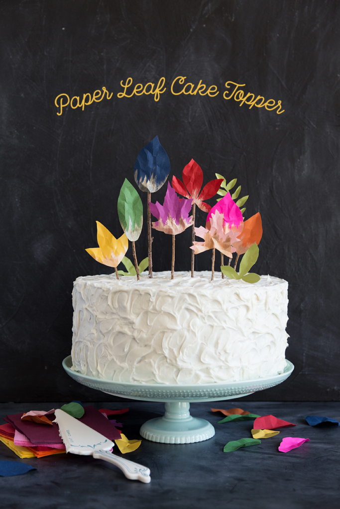 DIY paper fall leaf cake topper tutorial