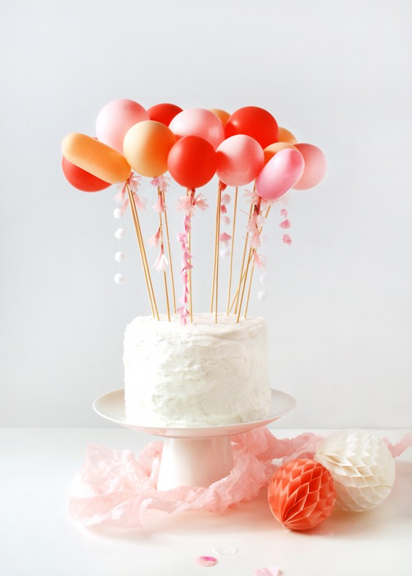 DIY tassel balloon cake topper